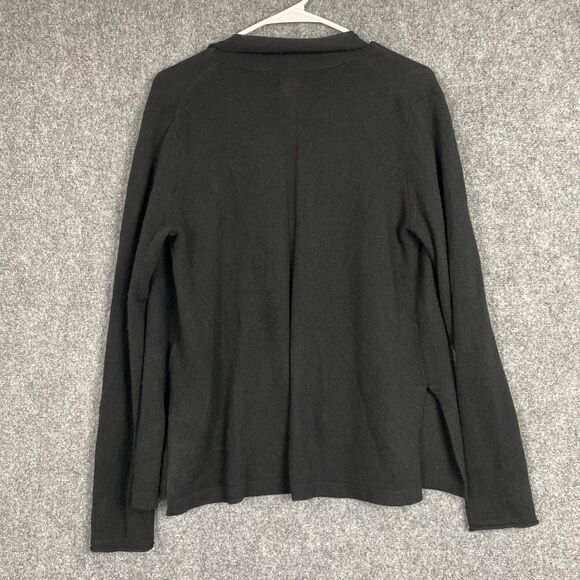 Reivive Cashmere Sweater Womens Size S Black Cardigan Open Front - Picture 8 of 9